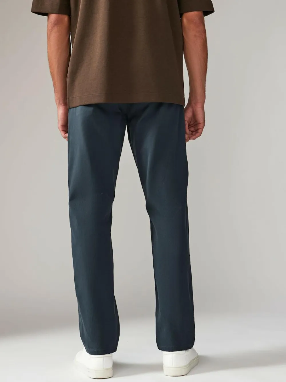 Next Blue Grey Mid Straight Fit Stretch Chinos Trousers^ Nightwear|Pants & Chinos