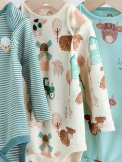 Next Blue Hamish Long Sleeve Bodysuits 3 Pack^ Baby Winter Clothing|Cosy Club