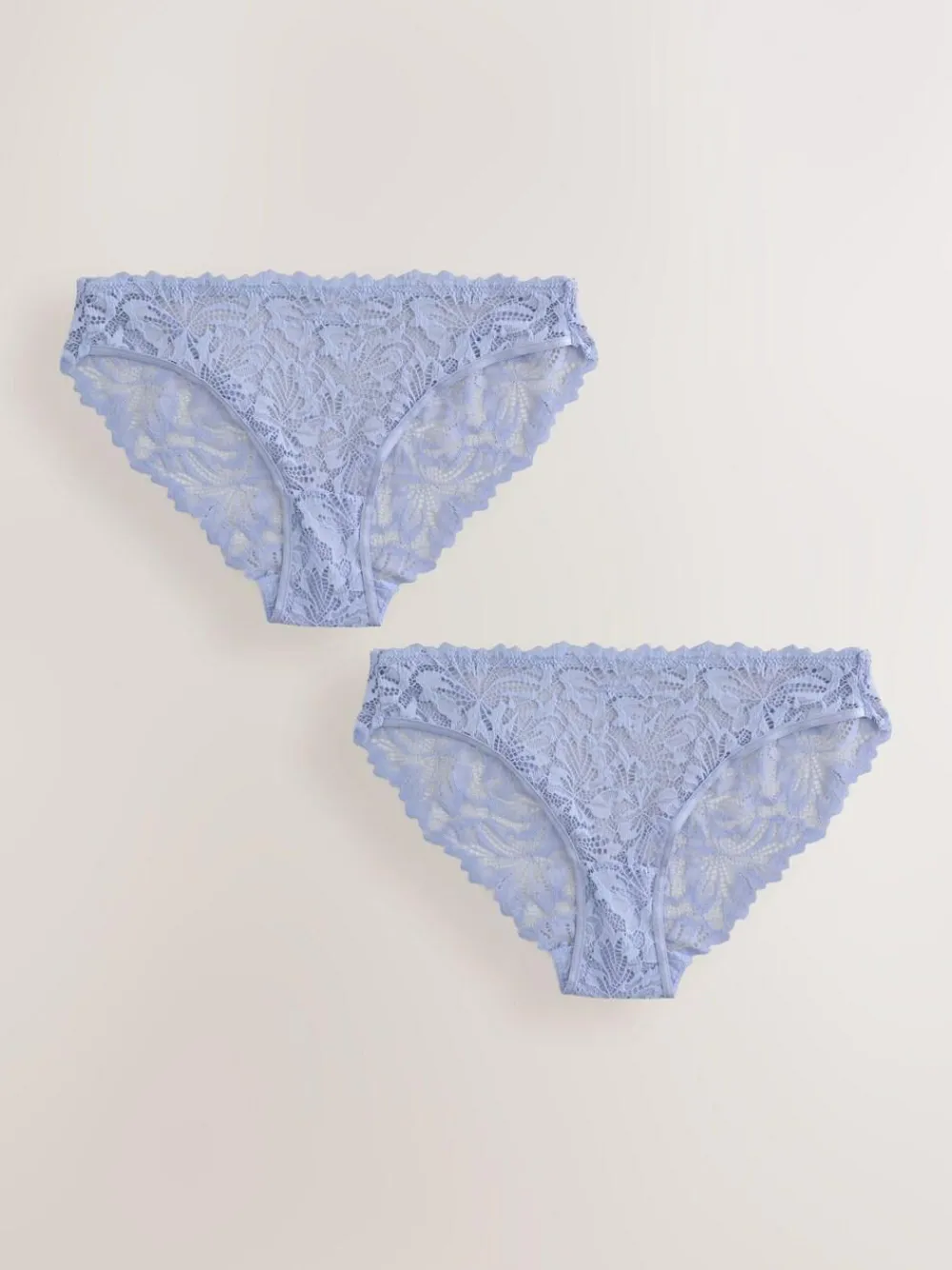 Next Blue High Leg Ultimate Comfort Lace Knickers 2 Pack^Women Panties