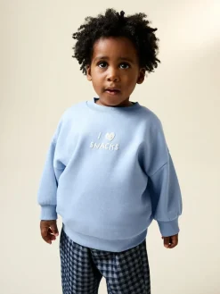 Next Blue I Love Snacks All-Over Print Crew Neck Sweatshirt (3mths-7yrs)^BOY Sweatshirts & Hoodies|Baby Boys