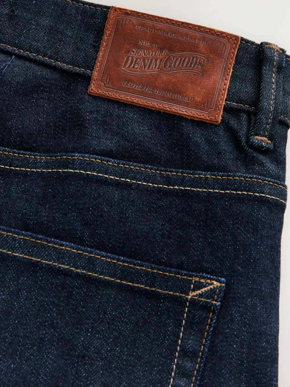 Sale Next Slim Fit Signature Selvedge Denim Jeans Blue Indigo Rinse