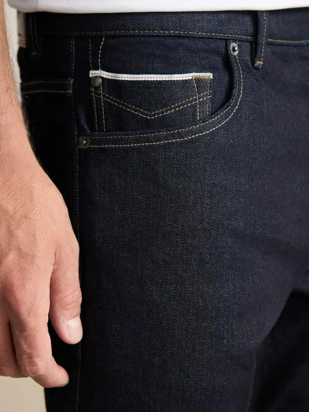 Sale Next Slim Fit Signature Selvedge Denim Jeans Blue Indigo Rinse