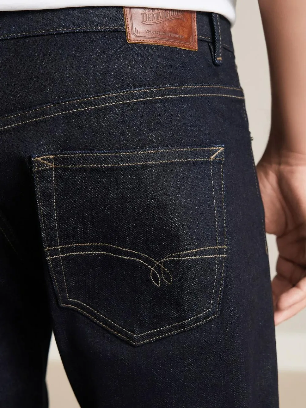 Sale Next Slim Fit Signature Selvedge Denim Jeans Blue Indigo Rinse