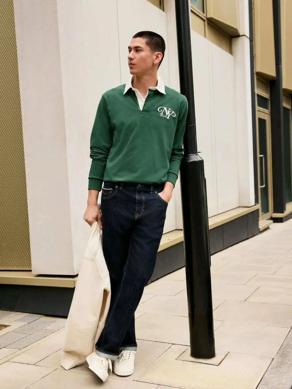 Sale Next Straight Fit Signature Selvedge Denim Jeans Blue Indigo Rinse