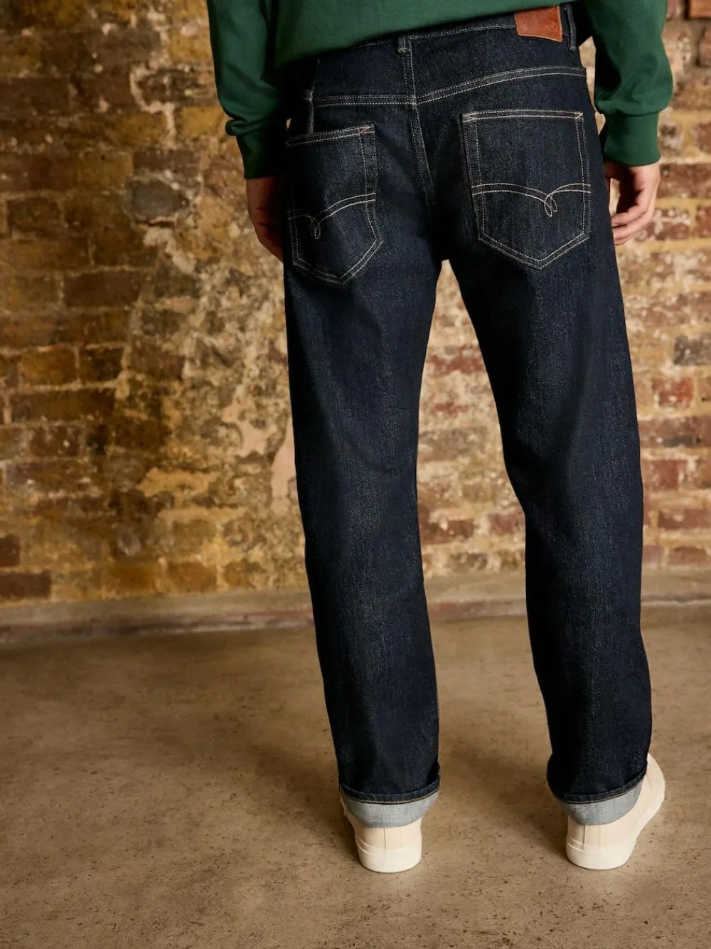 Sale Next Straight Fit Signature Selvedge Denim Jeans Blue Indigo Rinse