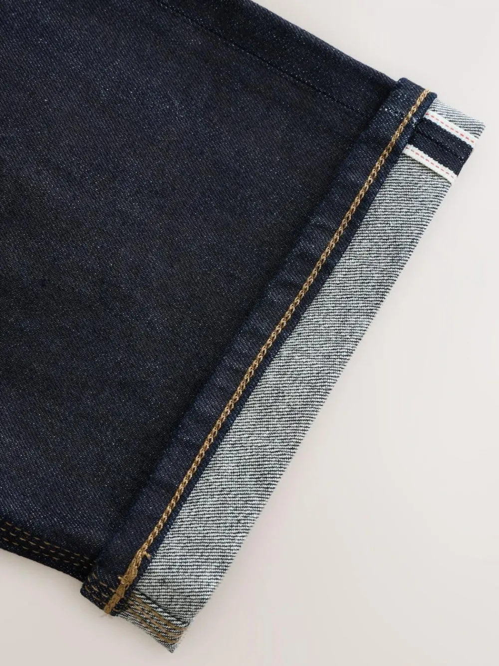 Sale Next Straight Fit Signature Selvedge Denim Jeans Blue Indigo Rinse