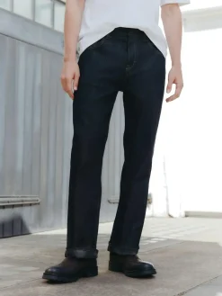 Next Straight Fit Signature Brushed Cosy Check Denim Jeans^ Jeans|Jeans