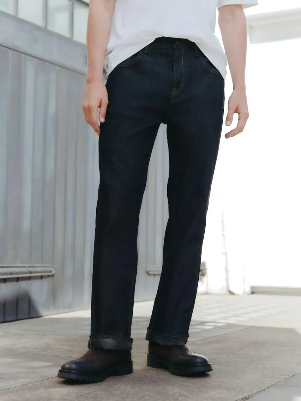 Next Straight Fit Signature Brushed Cosy Check Denim Jeans^ Jeans|Jeans