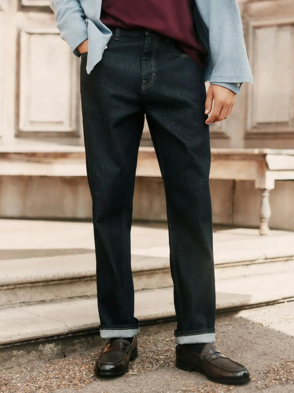 Next Straight Fit Signature Brushed Cosy Denim Jeans With Wool^ Jeans|Jeans