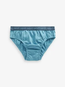 Sale Next 100% Cotton Briefs 5 Pack (1.5-16yrs) Blue Jacquard waistband
