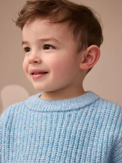 Sale Next Knitted Crew Neck Jumper (3mths-7yrs) Blue