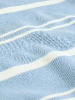 Next Blue Knitted Stripe Crew Neck 100% Cotton Jumper (3-16yrs)^BOY Knitwear & Sweaters|Knitwear