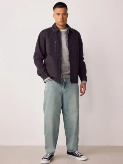 Outlet Next Barrel Fit Vintage Wash Denim Jeans Blue Light Tint