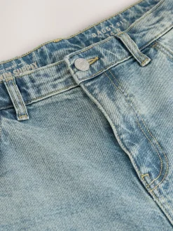 Outlet Next Barrel Fit Vintage Wash Denim Jeans Blue Light Tint