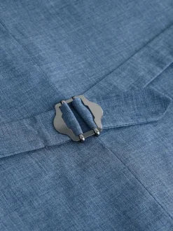 Discount Next Linen Blend Texture Suit Waistcoat Blue