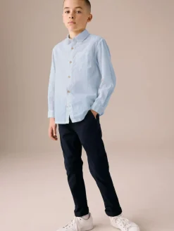 Best Next Long Sleeve 100% Linen Shirt (3-16yrs) Blue