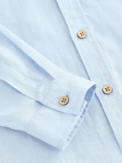 Best Next Long Sleeve 100% Linen Shirt (3-16yrs) Blue