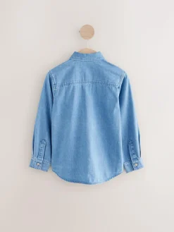 Next Blue Long Sleeve Denim Shirt (3-16yrs)^BOY Shirts