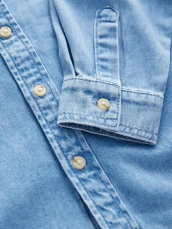 Next Blue Long Sleeve Denim Shirt (3-16yrs)^BOY Shirts