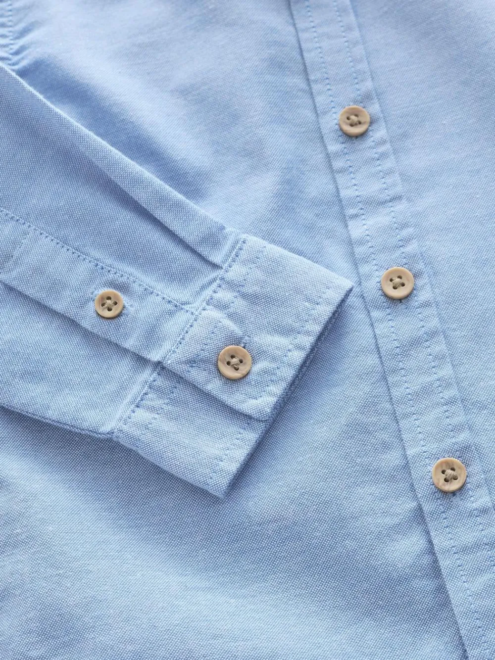 Clearance Next Long Sleeve Grandad Collar Oxford Shirt (3mths-7yrs) Blue