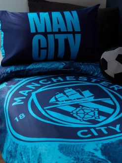 Next Blue Manchester City 100% Cotton Single Duvet Cover and Pillowcase Set