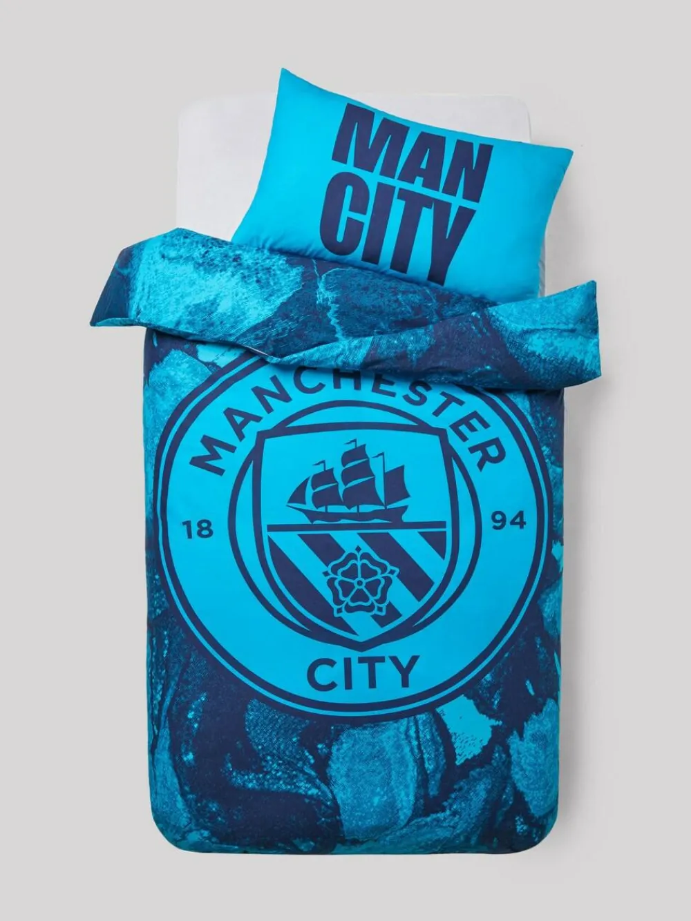Next Blue Manchester City 100% Cotton Single Duvet Cover and Pillowcase Set