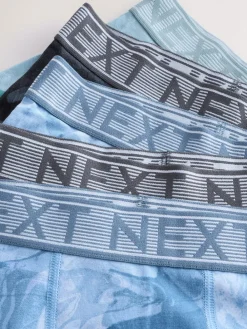 Online Next Boxers 5 Pack (2-16yrs) Blue Marble Print