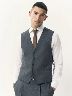 Best Next Merino Wool Blend Suit Waistcoat Blue