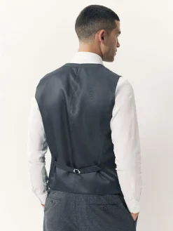 Best Next Merino Wool Blend Suit Waistcoat Blue