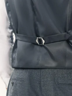 Best Next Merino Wool Blend Suit Waistcoat Blue