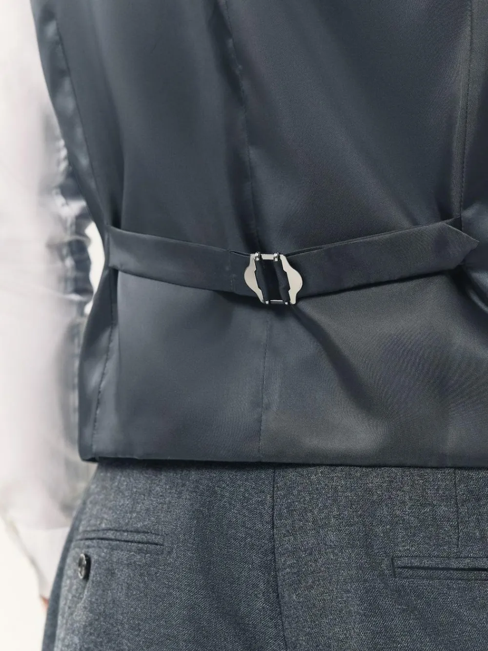 Best Next Merino Wool Blend Suit Waistcoat Blue