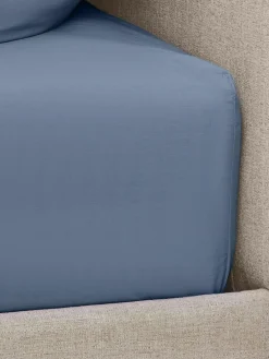 Next Blue Mid Cotton Rich Extra Deep Fitted Bed Sheet
