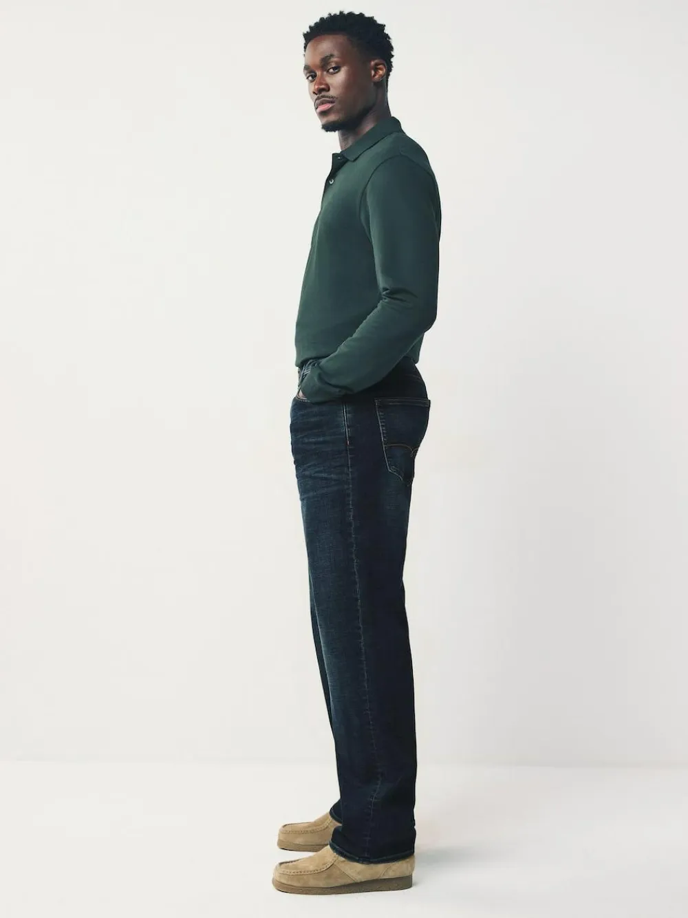 Sale Next Relaxed Fit Motionflex Jeans Blue Mid Indigo