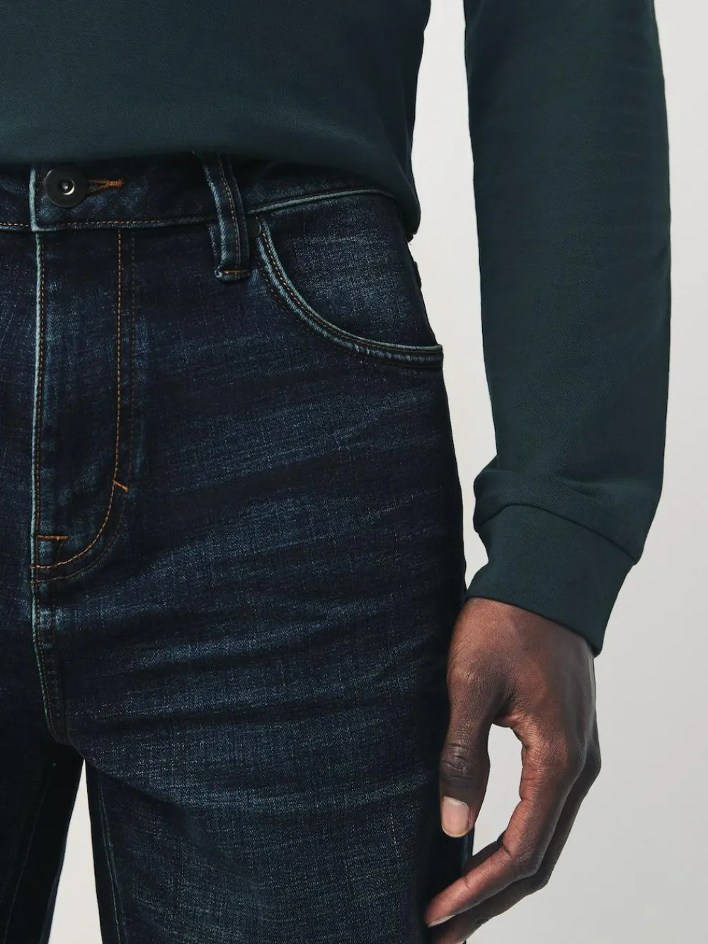 Sale Next Relaxed Fit Motionflex Jeans Blue Mid Indigo