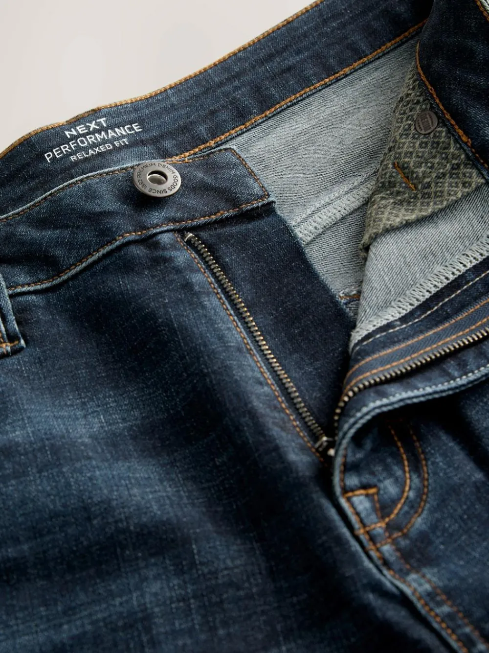 Sale Next Relaxed Fit Motionflex Jeans Blue Mid Indigo