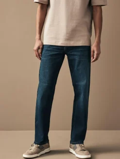 Next Blue Mid Indigo Straight Fit Motionflex Jeans^ Jeans|Jeans