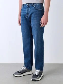 Outlet Next Blue Mid Regular Tapered Fit Motionflex Jeans