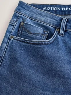 Outlet Next Blue Mid Regular Tapered Fit Motionflex Jeans