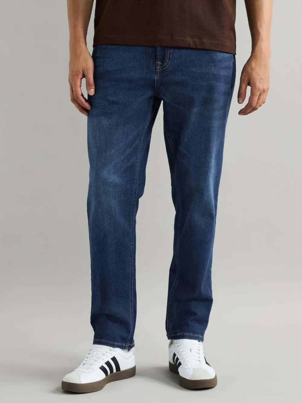 Online Next Blue Mid Regular Tapered Fit Classic Stretch Jeans
