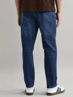Online Next Blue Mid Regular Tapered Fit Classic Stretch Jeans