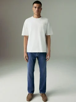 Next Blue Mid Straight Fit Motionflex Jeans^ Jeans|Jeans