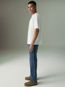 Next Blue Mid Straight Fit Motionflex Jeans^ Jeans|Jeans