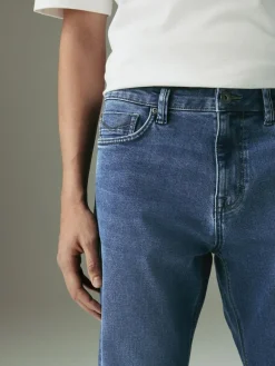 Next Blue Mid Straight Fit Motionflex Jeans^ Jeans|Jeans