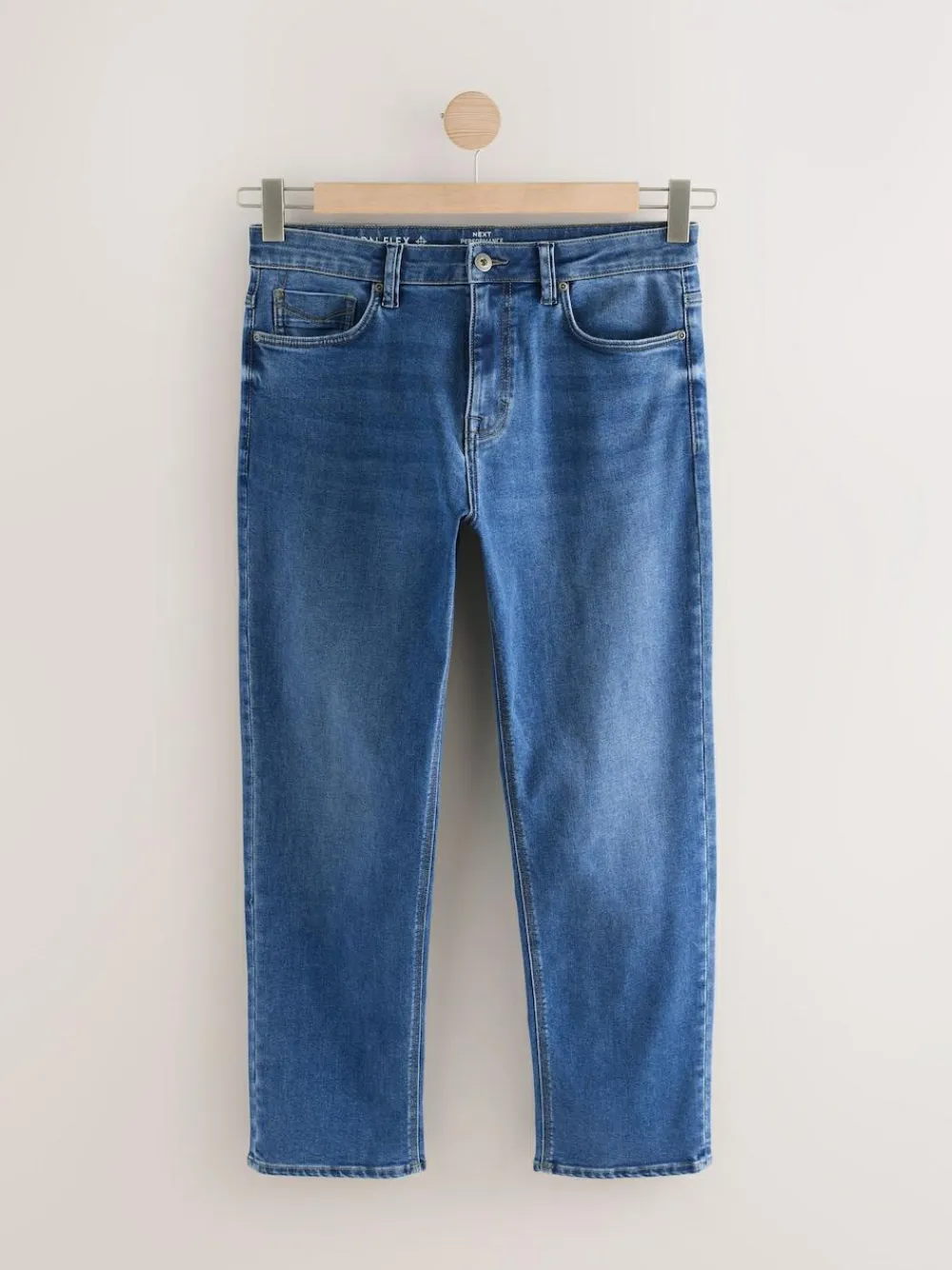 Next Blue Mid Straight Fit Motionflex Jeans^ Jeans|Jeans
