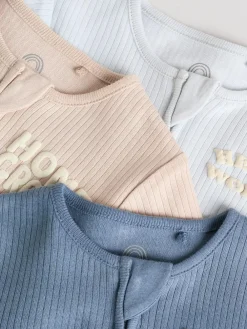 Outlet Next Blue Milk Club Baby Sleepsuits 3 Pack (0mths-2yrs)