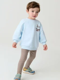 New Next Sweatshirt And Leggings Set (3mths-7yrs) Blue Milk Print
