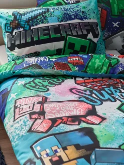 Next Blue Minecraft Single Duvet Cover and Pillowcase Set^ Childrens Bedding|Bedsets & Duvet Covers