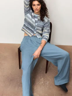 Sale Next Spacedye Knitted Crew Neck Cardigan Blue Multi