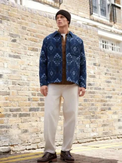 Outlet Next Blue Navajo Style Borg Lined Shacket