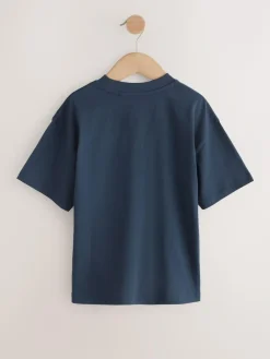 Next Oversized Fit Short Sleeve T-Shirt (3-16yrs) Blue Navy